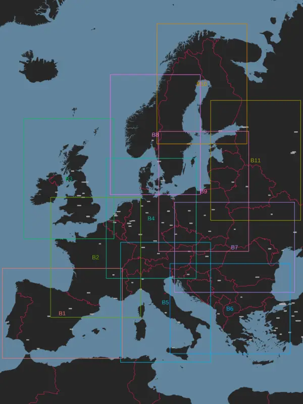 Overview of medium map tiles